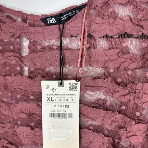 Zara top NWT blouse‎ sz XL - Picture 2 of 5